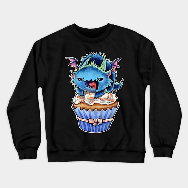 Cupcake dragon angry static Crewneck Sweatshirt by BiancaRomanStumpff